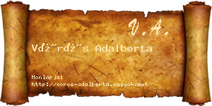 Vörös Adalberta névjegykártya